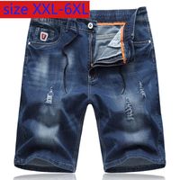 Wholesale Fashion High Quality Summer Large Jeans Men Elastic Drawstring Pants Loose Knee Length Casual Plus Size Men s