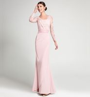 Wholesale Long Sleeve Lace Evening dresses Mermaid Women s Vintage Classic Party Gowns Runway Fashion Formal Gown
