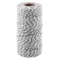 Wholesale Gift Wrap m roll mm Cotton Twine Stripe Line For Wedding Party Favour Craft Package Supplies GRAY white