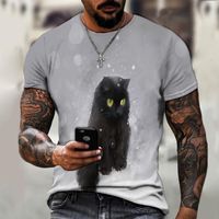 Wholesale Men s T Shirts Girls Clothes Boys Animal Children D T shirt Funny Baby T Shirts Tops Cat Lively Cute Summer Kids Sleeve Style Collar