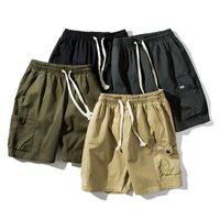 Wholesale Men s Shorts Summer Fashion Baggy Cargo Men Solid Casual Loose Bermuda Board Male Beach Short Pants XL Khaki Gray