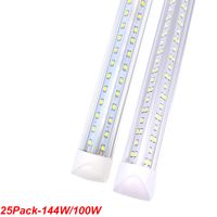 Wholesale 8Ft LED Shop Light Fixture T8 Foot Row W lm K Tube Clear Cover V Shape Cold White Tubes Light Hight Output Bulbs for Garage pack