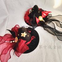 Wholesale Party Masks Lolita Retro Halloween Witch Top Hat Gothic Punk Bat Wing Bow Wizard Cap Hairpin Soft Girl Cosplay Side Clip Headdress