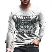 Wholesale Men s T Shirts Autumn And Winter Loose Casual Fashion Round Neck High definition Digital Printing Long sleeved T shirt