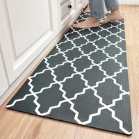 Wholesale Carpets Long Kitchen Mat Classic Geometric Pattern Leather Mats For Floor Anti fatigue Waterproof And Oil proof Rugs