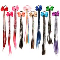 Wholesale Girls Elastic Hair Band Twist Wig Headband Bohemian Braided Hair Ties For Kid Elastic Rubber Band Hair Accessories