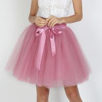 Wholesale Pink Sweet Puffy Mesh Pleated Tulle Skirts Womens Summer High Waist Tutu Party Skirt Petticoat Black White Red Purple Green