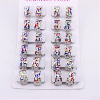 Wholesale Classic Size Cute Crystal Earrings Children Young And Old Men Women Gift mm Inner Diameter pairs mm mm Wide LH608 Hoop Huggie