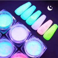 Wholesale Disco Powder Nail Neon Sugar Super Flash Manicure Dust In The Bar Glow Dark Glitter