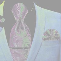 Wholesale Bow Ties Luxury Purple Paisley Silk Tie Set For Men Floral Men s Wedding Neck Pocket Square Cufflinks Clip Gift