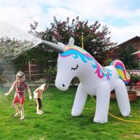 Wholesale Outdoor Games cm PVC inflatable water spray animal toy unicorn Sprinkler For Summer Yard or outdoor Cooling game