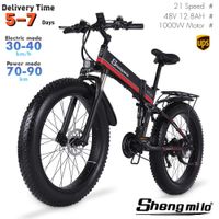Wholesale EU Mx01 Shengmilo Inch Folding Electric W Mountain Bike km h City Fat Tire Bicycle E bike