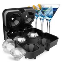 Wholesale Creative Silicone Ice Cube Maker Diamond Shape Ice Mold Tray D Silicone Ice Cube Mold Wine Cocktail Party Bar Accessories holes