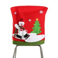 Wholesale Chair Covers Merry Christmas Santa Red Snowman Deer Hat Dining Back Party Xmas Table Decoration For Home