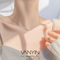 Wholesale Wanying Jewelry Transhipment Wudoudou Necklace Pure Silver Ins Rice Grain Clavicle Chain Creative Cool Style A195