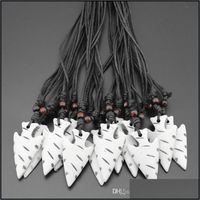 Wholesale Pendant Necklaces Pendants Jewelry Fashion Imitation Yak Bone Carved Zealand Maori Tribal Spear Head Necklace Arrowhea