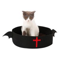 Wholesale Dog Houses Kennels Accessories Cat Bed Black Bat Wings Design House Pet Halloween Sleeping Mat Nest For Small Suitable All Seasons