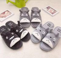 Wholesale Cute Totoro Cartoon Winter Plush Couple Shoes Lovely Home Floor Non slip Bedroom Keep Warm Soft Slipper Women Men Slippers