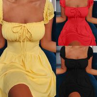 Wholesale 2021 Fashion Casual Women Sexy Strapless Mini Dress Size Club Fitted Bust Dresses Neckline Plus Party Bodice Dresses Gather O1Y3 X0521