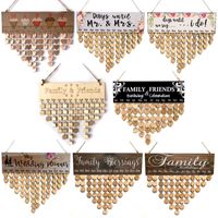 Wholesale Wall Hanging Calendar Wood DIY Friend Family Birthday Reminder Calender Board Anniversary Tracker Plaque Hanging Decorations