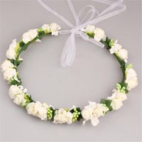 Wholesale Adjustable Handmade Fabric Wreath Head Wear For Wedding Decorations Flower Crown Bride Hair Accessories Wreaths Decorative Flowers