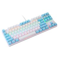 Wholesale Keyboards XB K100 Two Color Key Green Axis Mechanical Keyboard USB Wired RGB Backlit Keyboard For Gamer