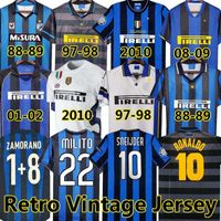 Wholesale Inter finals Soccer jerseys MILITO BATISTUTA SNEIJDER ZANETTI Retro Pizarro Football Djorkaeff Baggio RONALDO