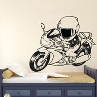 Wholesale Wall Stickers Motorcycle Decal Racing Bike Art Decor Motocross Sticker Motorcross Jumping Room Design B717