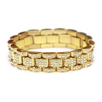 Wholesale Men s Bracelet Diamond Hip Hop Women s Length cm Width cm Gold Punk Stainless Steel Luxury Jewelry Gift Link Chain