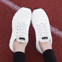 Wholesale Good Sneaker Women s running shoes lightweight fly mesh breathable black white pink sports trendy female casual sneakers trainers