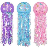 Wholesale 3 Jellyfish Mermaid Glitter Hanging Paper Lanterns for Birthday Baby Shower Wedding Event Party Decorations