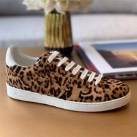 Wholesale Luxury high end casual women s shoes leopard print leather flat botto comfortable and durable with box dust proof card size EUR35