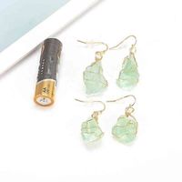Wholesale Hand Wire Wrap Gem Natural Stone Tumbled Rough Earrings Mineral Earrings For Women