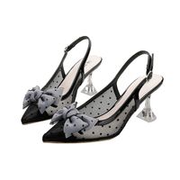 Wholesale Top Quality Red Bottom Ladies High Heels Nude Color Pointed Sandals Fashion Banquet Stylist Shoes Ladies Dress Shoes Bow tie polka dot heels