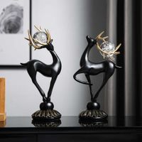 Wholesale Resin Animal Figurines Home ation Accessories Modern Living Room Deer Statue Art Sculpture Abstract Office Desk Decor