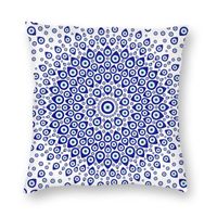 Wholesale Cushion Decorative Pillow Nazar Turkish Evil Eye Circular Square Throw Case Decoration D Printing Tribes Amulet Cushion Cover For Living Ro