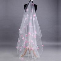 Wholesale Bridal Veils MIARA L Bride Pink Stick Petal Yarn Stars Long Winding Edge Of The United States Network Wedding For