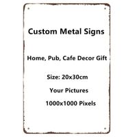 Wholesale Customized cm Retro metal tin sign poster wall decor cafe bar car shop decor tin plate Q0723