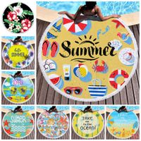Wholesale Beach Towels Tropical Printed Large outdoor camping picnic Microfiber Round Fabric Bath Towel For Living Room Home Decorative styles