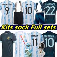 Wholesale Argentina DI MARIA MARADONA Soccer Jerseys Copa America Finales KUN AGÜERO LO CELSO MARTINEZ CORREA Football jersey shirt Kits sock Full sets