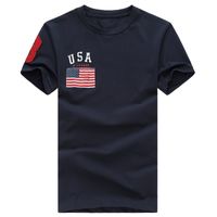 Wholesale High quality cotto O neck short sleeve t shirt brand men T shirts casual Flag for sport polo