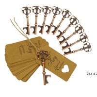 Wholesale guests favor bottle opener wed gift souvenir party supplies key with chain novelty Pendant wedding decoration LLE10237