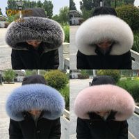 Wholesale 100 Natural Real Fur Collar Fashion Scarves For Ladies Women And Men Coat Jacket Winter Fur Scarf Woman Black White Shawl