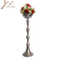 Wholesale Vases Flower Vase Silver Metal Rack Wedding Table Centerpiece Event Road Lead For Party Home Decoration
