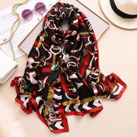 Wholesale Scarves Spring Summer Real Scarf Women Vintage Warm Silk Shawl Sun resistant Beach Towel Chiffon Hijab Infinity