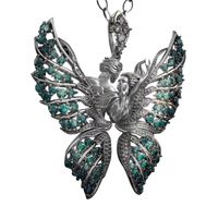 Wholesale Angel Wing Pendant Necklace Butterfly Shaped Love Couple Gift Jewelry Sweater Chain For Girls Female Fashion Lovers D88 Chains
