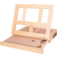 Wholesale Foldable Wooden Desk Table Easel With Integrated Wooden Box Oil Paint Suitcase Desktop Box Art Supplies For Painting Artist