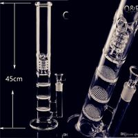 Wholesale Straight Tube Bong Hookahs Water Bongs Layers Percolator Water Pipes Smoking Accessory Bubbler Glass Dab Rigs With mm bowl