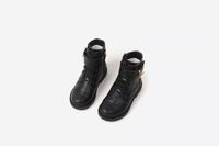 Wholesale girl winter shoe pink kid designer black boy matin boots genuine leather vamp kids fashion shoes child athletic walking sneakers