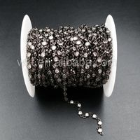 Wholesale WT BC082 m Sparkly Beads Chain For Jewelry Making Material High Quality Black Gun Plated Necklace Chains